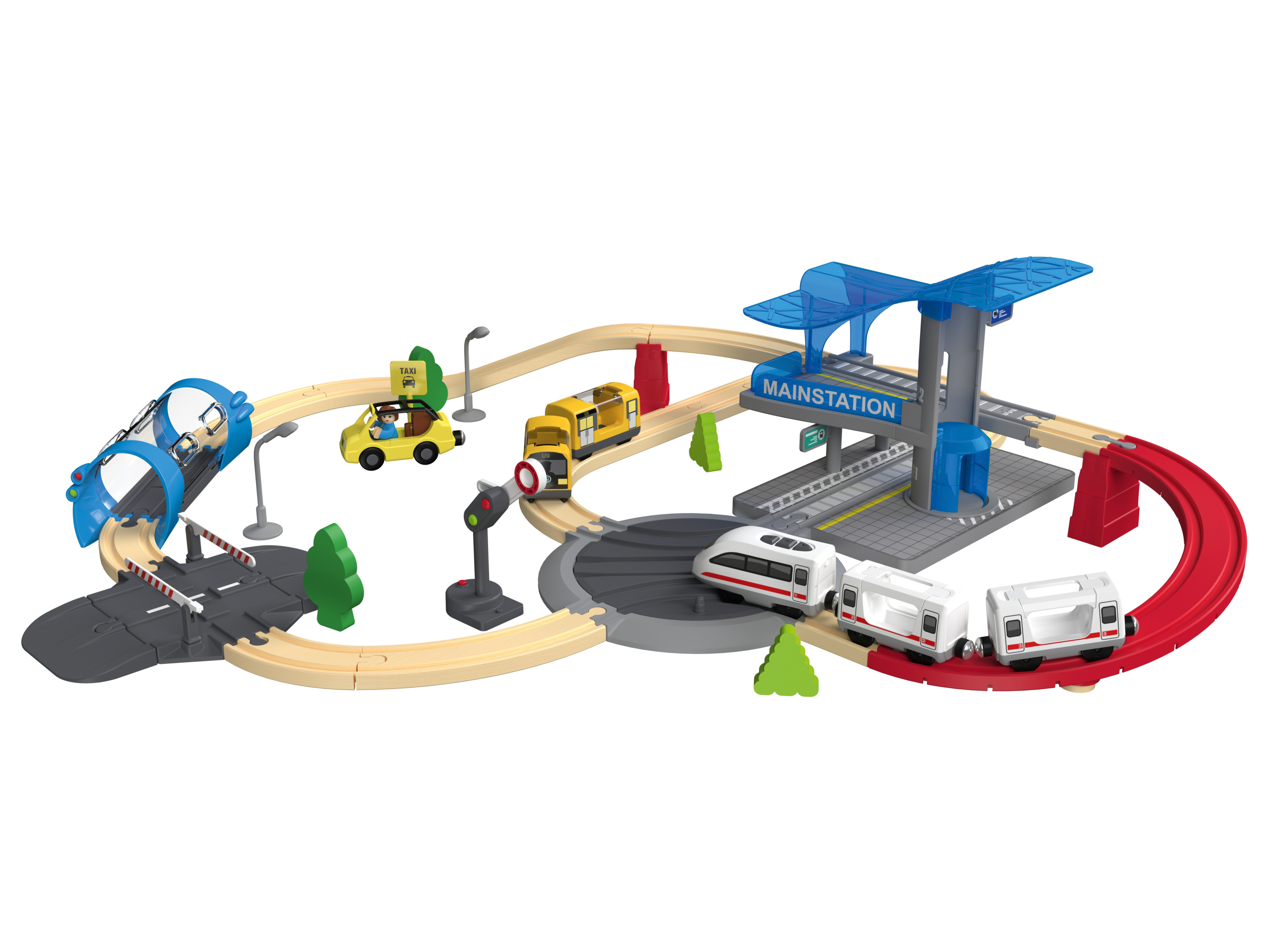 PLAYTIVE Holz Eisenbahnset (City-Express Bahn)
