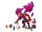 LEGO Ninjago Set mit einem großen rot-violetten Drachen, Minifiguren und einem kleinen Turm.