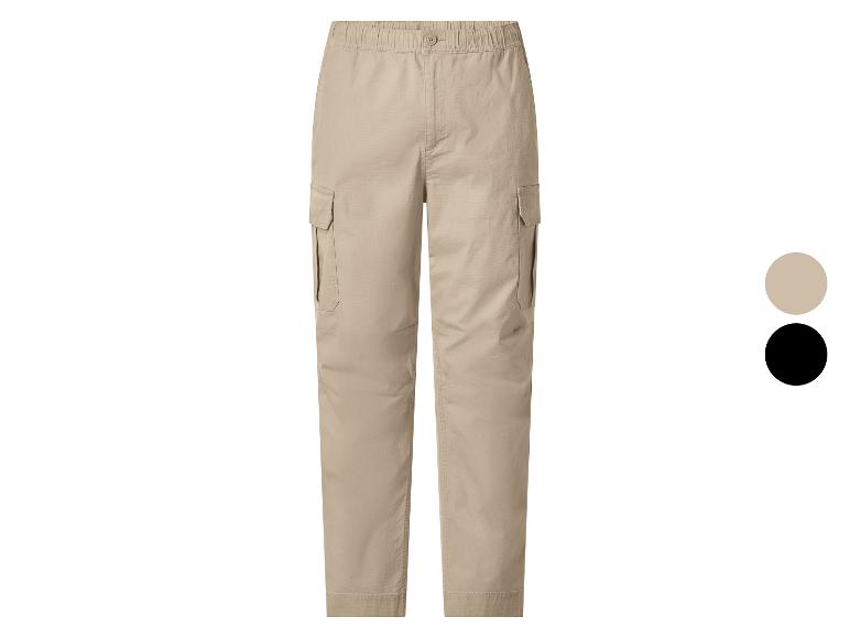 Beige Herren-Cargohose mit elastischem Bund