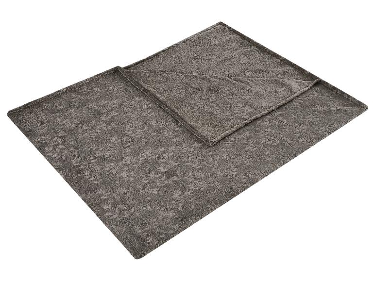 Graue Fleecedecke mit Blattmuster