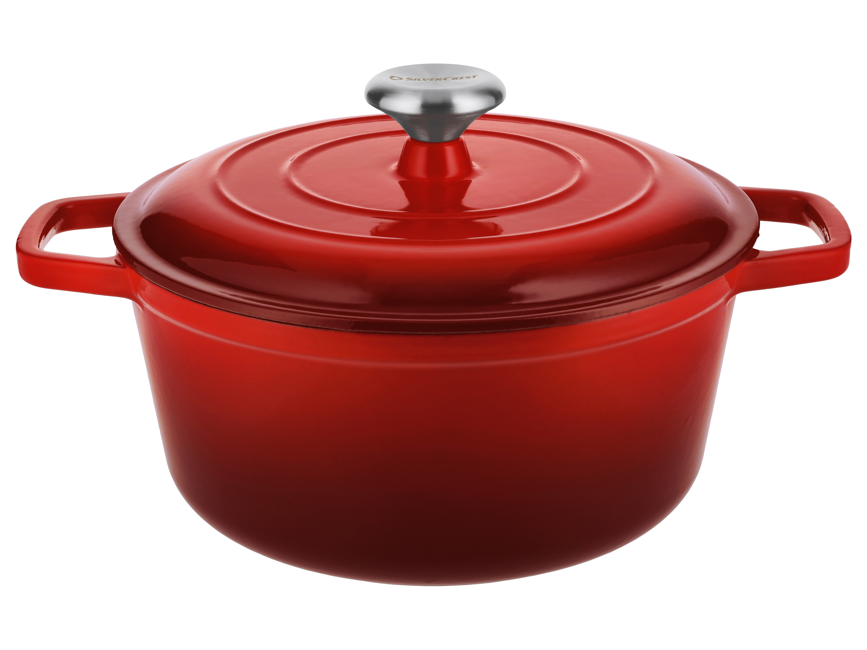 SILVERCREST® Premium-Gusseisentopf, Ø 25 cm (Rot)""