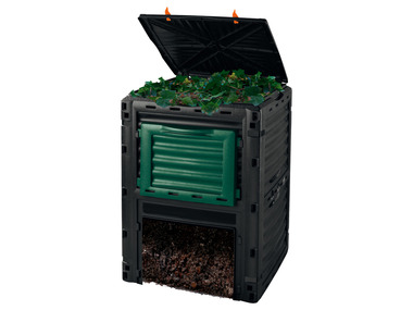 PARKSIDE Garten Komposter, 300 l, Kunststoff, schwarz/grün, 61 x 61 x 83 cm 