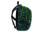 Schwarzer Rucksack mit lebhaftem blau-grünem Gaming-Controller-Muster.