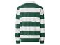 Grün-weiß gestreiftes Langarm-Rugby-Shirt, Rückansicht.