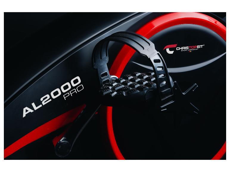 Christopeit AL2000 Pro Heimtrainer-Pedal in Schwarz und Rot.