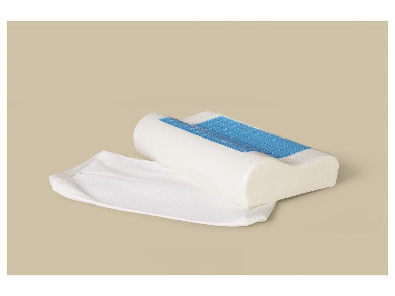 Memory-Schaum-Kissen mit kühlendem Gel und weißem Bezug