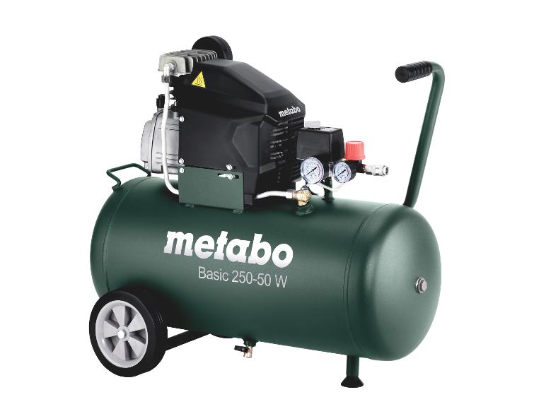 Metabo Basic 250-50 W Luftkompressor mit grünem Tank und Rädern