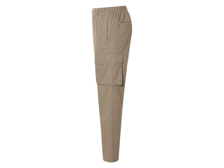 Beige Cargohose: Seitenansicht.
