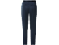 Dunkelblaue Damenhose mit gestreiftem Gummibund.