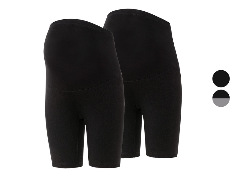 Gehe zu Vollbildansicht: esmara® Damen Umstands-Radlerhosen, 2 Stück, mit hohem Bio-Baumwollanteil - Bild 1