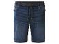 Dunkelblaue Jeans-Shorts mit elastischem Kordelzugbund und Vordertaschen.