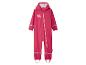 Rosa Regenoverall für Kinder mit Kapuze und Reißverschluss.