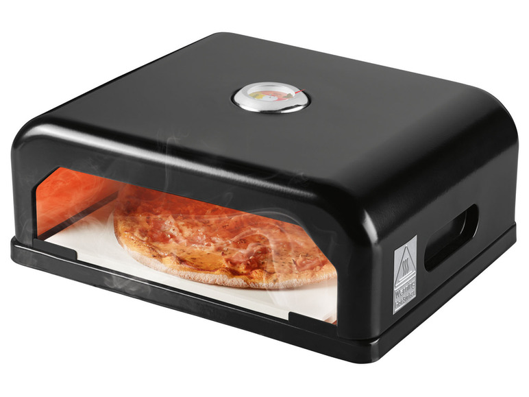 Pizzaofen-Grillaufsatz, emailliert, Thermostat mit GRILLMEISTER