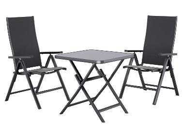 LIVARNO® Alu-Set »Houston«, 3-teilig - Klapptisch & 2 Klappsessel, anthrazit