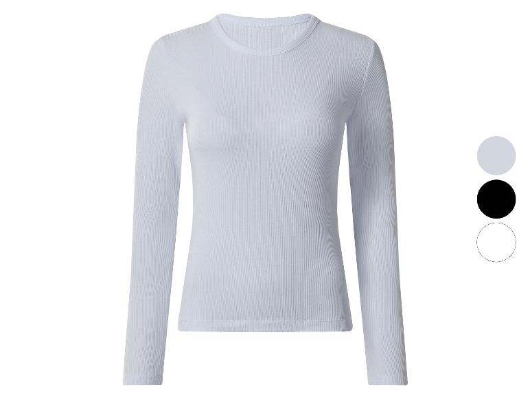 Eng anliegendes Langarmshirt mit Rippstruktur, erhältlich in drei Farben.