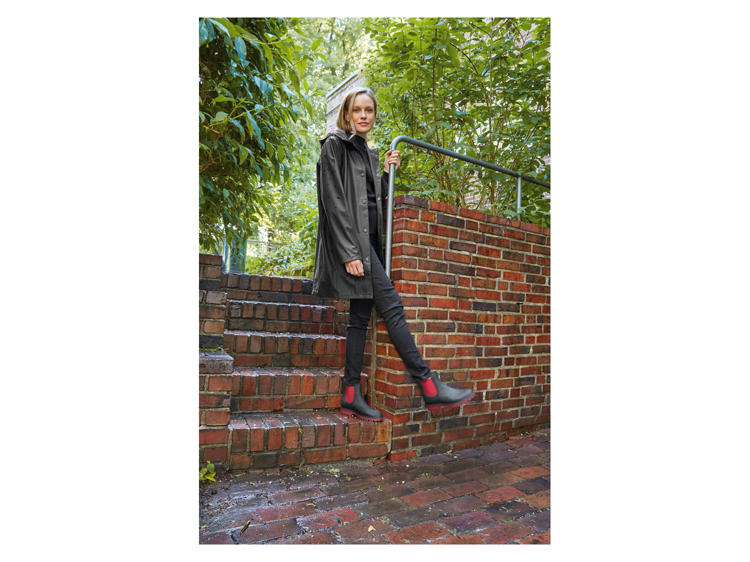 Damen Regenstiefeletten - Strickbündchen & Gesteppte Paneele