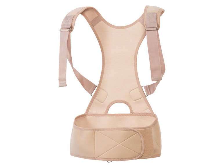 Beige Rückengurt mit Schultergurten.
