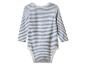 Gestreifter Baby-Body in Hellblau und Weiß mit langen Ärmeln