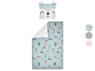 LUPILU® Kinder Mikrofaser-Satin-Wendebettwäsche, 135 x 200 cm