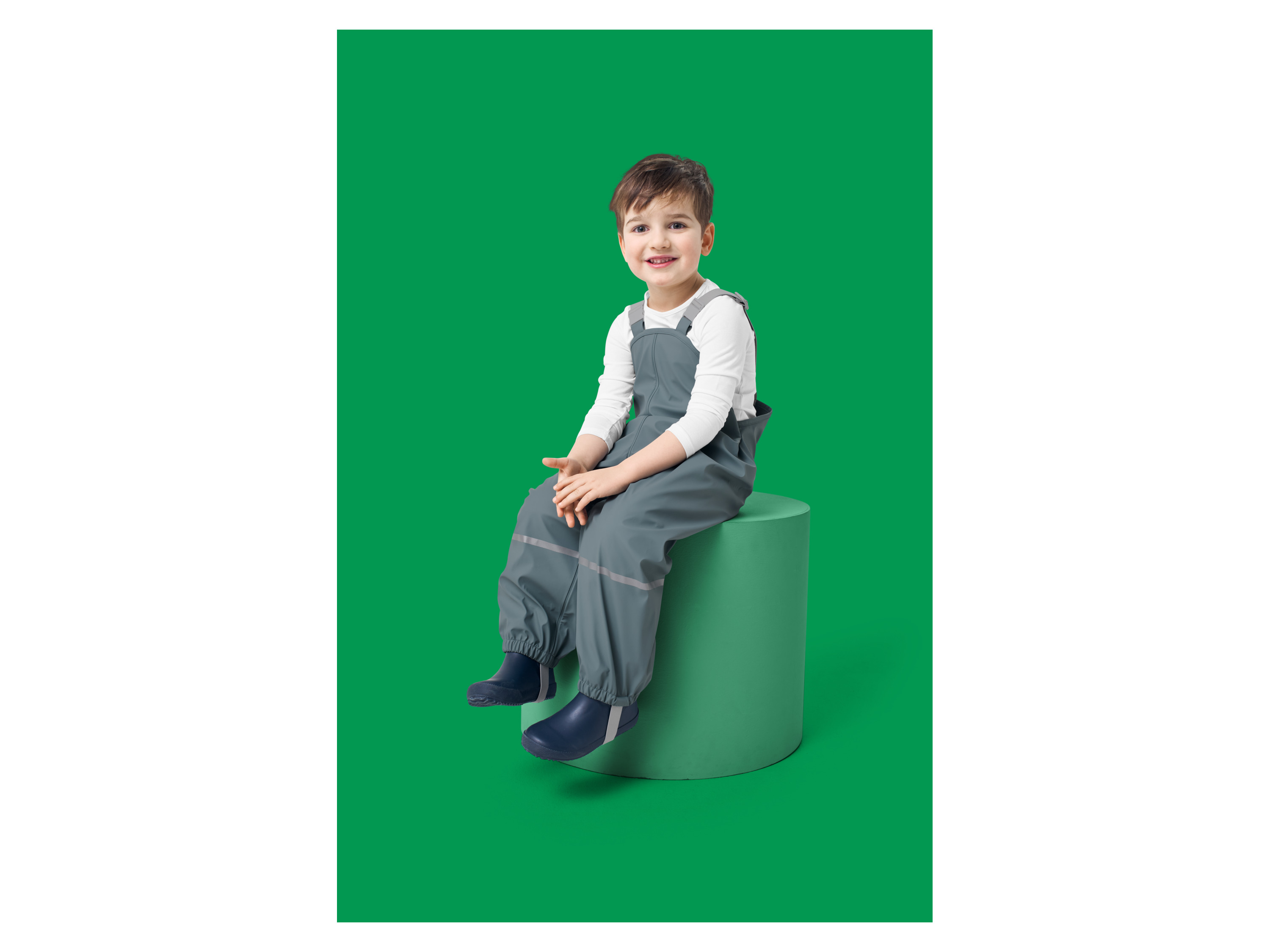 LUPILU® Baby Kleinkinder Matsch- und Buddel-Latzhose, gefüttert (Grün, 98/104) – Bild 2 von 4