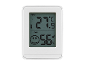 Weißes digitales Thermometer und Hygrometer mit LCD-Anzeige, zeigt 27.9°C und 56% Luftfeuchtigkeit.