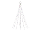 Beleuchteter Kegel-Weihnachtsbaum mit mehrfarbigen LED-Lichtern und Sternspitze.