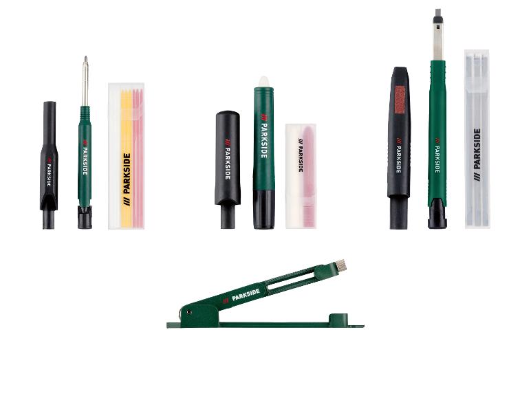Parkside Zimmermannsbleistift-Set mit Minen und Spitzer.