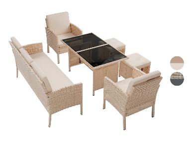 JUSKYS - Polyrattan Gartenmöbel Sitzgruppe »Turin«, 6-tlg.