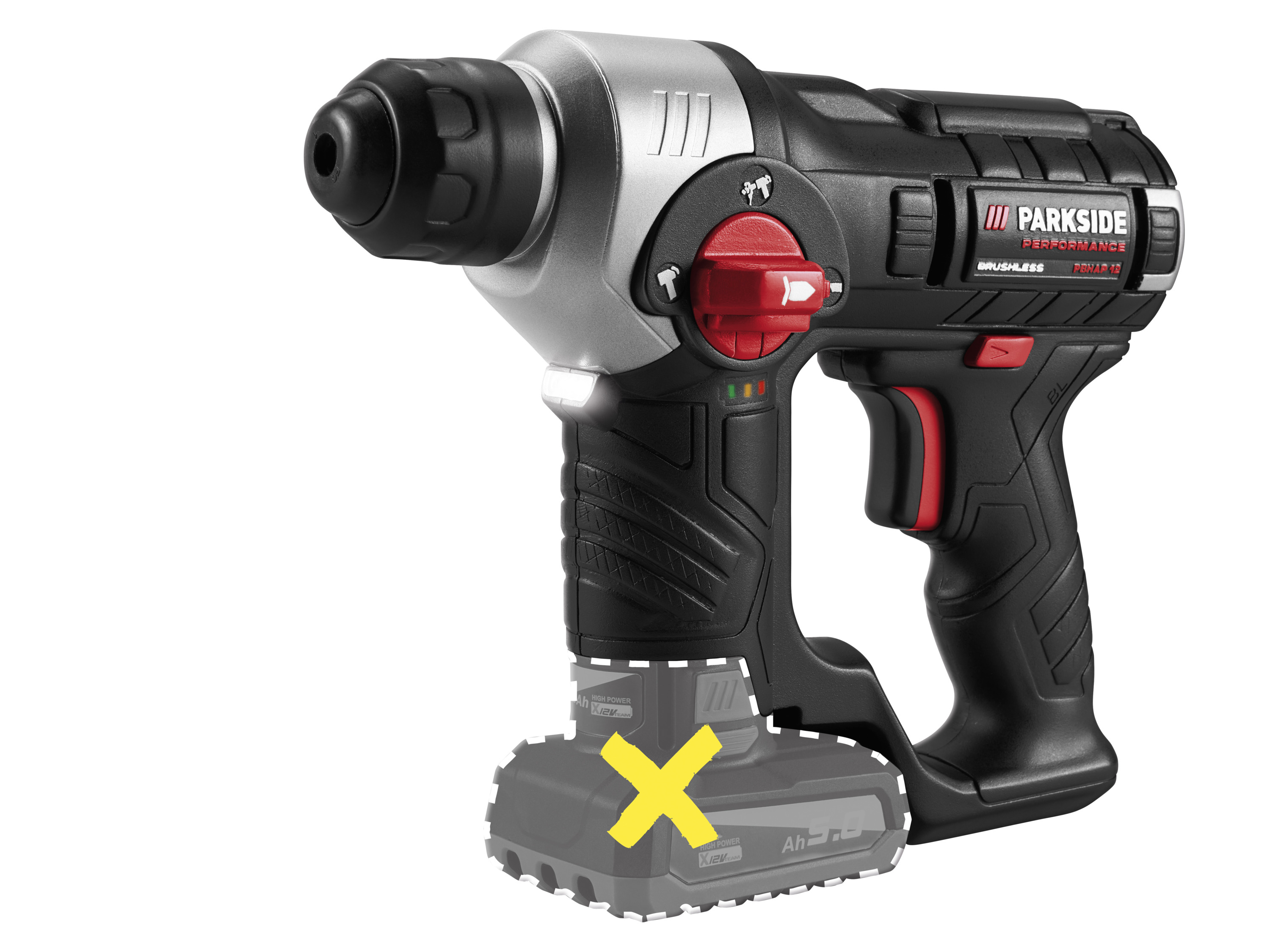 PARKSIDE PERFORMANCE® 12 V Akku-Bohrhammer »PBHA 12 B1« ohne Akku – ohne Ladegerät – Bild 4 von 4