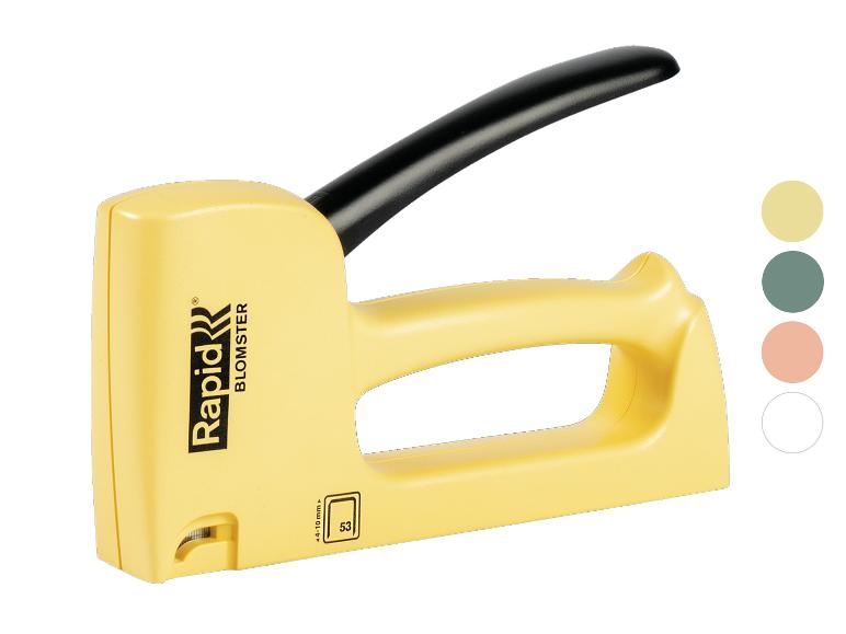 Gelber LIVARNO® R53 Handtacker mit schwarzem Griff und Markenlogo.