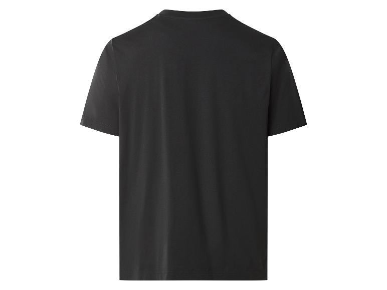 Schwarzes Herren-T-Shirt mit kurzen Ärmeln, Rückansicht