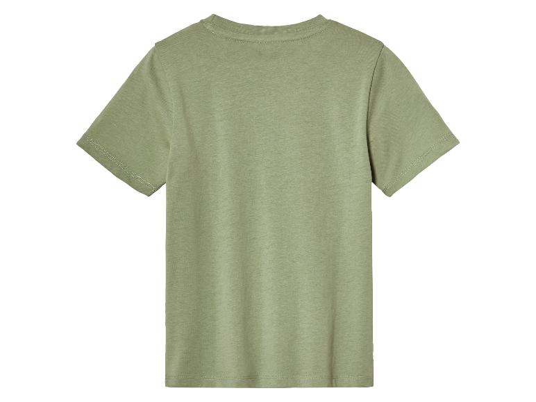 Ein hellgrünes T-Shirt mit kurzen Ärmeln.