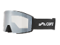 Graue Skibrille mit schwarzem Band und weißem Text, S2 SPEQ GmbH