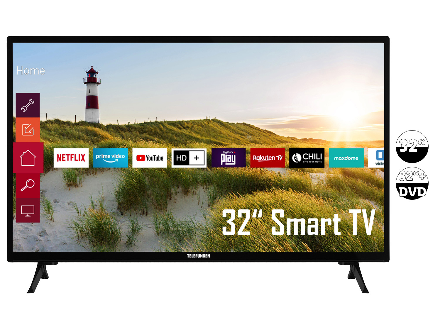 TELEFUNKEN Fernseher HD Smart TV  Works with Alexa OK Google  große Auswahl an Apps