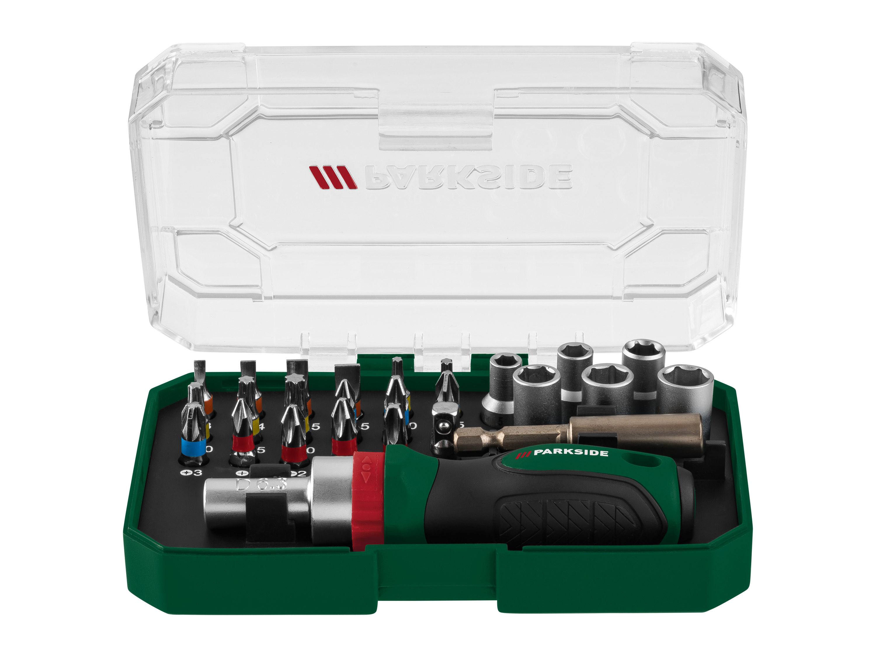 PARKSIDE® Ratschen Bit Set (Bit- und Stecknusssatz 6,3 mm)““ | 3 x Hex H3, H4, H5