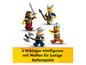 Vier LEGO Wikinger-Minifiguren mit Waffen