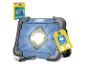 Blaue LIVARNO® „The Portable“ Arbeitsleuchte mit Verpackung, USB-Kabel und Etikett, das 1000 lm und 3 Stunden Laufzeit anzeigt.
