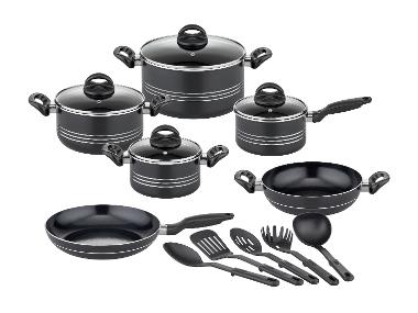 GSW Kochtopf-Set Milano Nero, 15-teilig, Aluminium