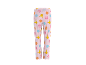 Rosa Kinder-Pyjamahose mit einem bunten Muster aus Zeichentrickfiguren.