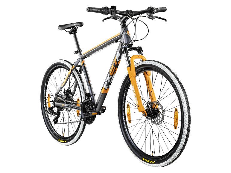 Graues und oranges Zundapp Mountainbike mit Kenda Reifen.