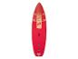 Rotes und beiges aufblasbares SUP-Board mit „CRIVIT“-Schriftzug und grafischem Muster.