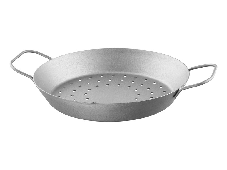 Eine Pfanne mit einem gelochten Boden