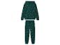 Grüner Pyjama mit Kapuzenpullover und Hose mit Auto-Print