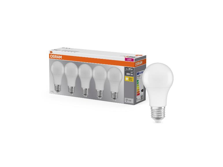 Packung mit fünf LED-Glühbirnen und einer Glühbirne mit Energielabel, 8W, 806lm, warmweiß