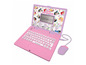 Ein rosa Disney Prinzessinnen Laptop von Lexibook mit einer Maus.