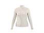 Damen beiger gerippter Langarm-Rollkragenpullover