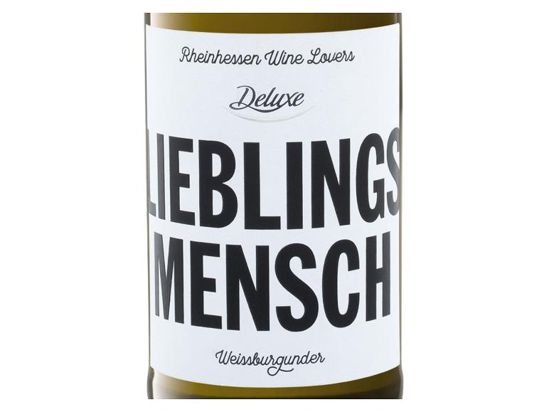 Lidl Deluxe Rheinhessen Wine Lovers Lieblingmensch Weissburgunder Weinflasche