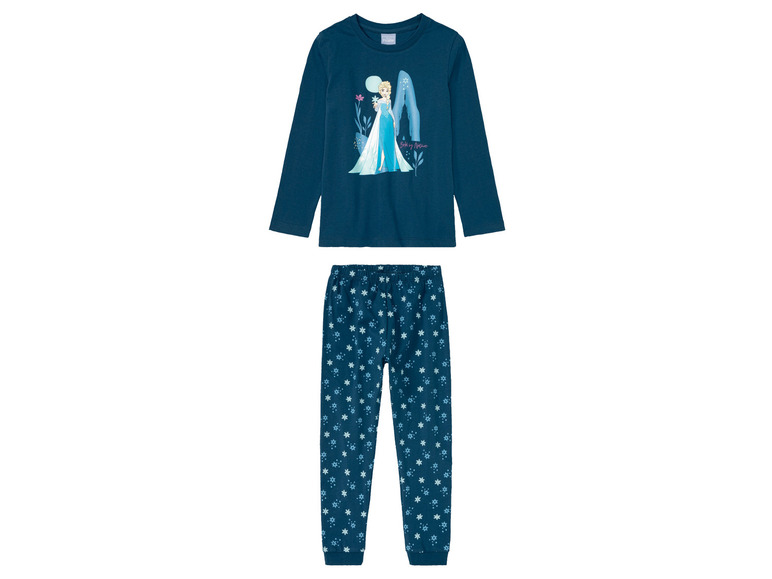 Langarm-Pyjama mit Elsa-Motiv aus Frozen und Hose mit Schneeflocken.