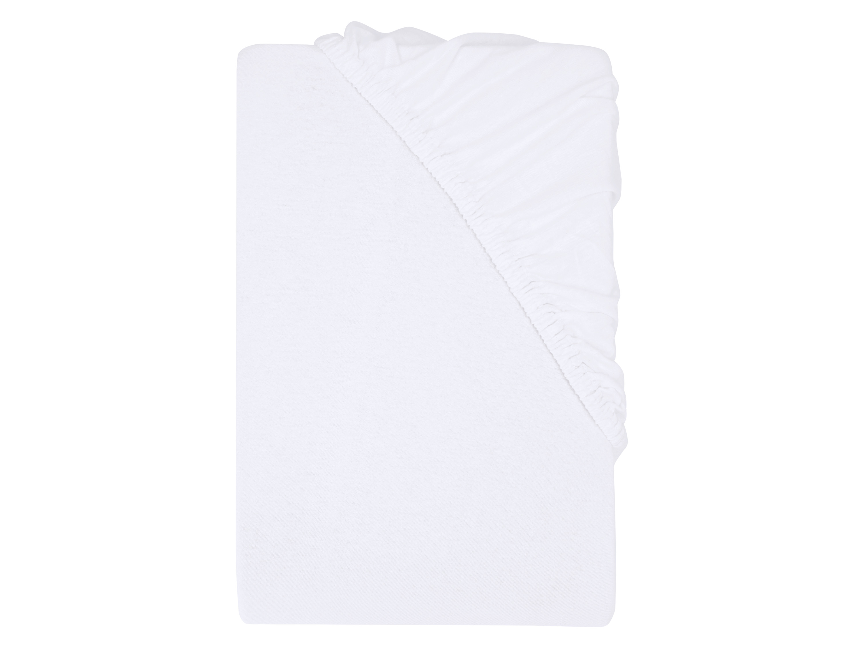 LIVARNO® Jersey-Spannbettlaken mit Leinen, 180 - 200 x 200 cm (Weiß)