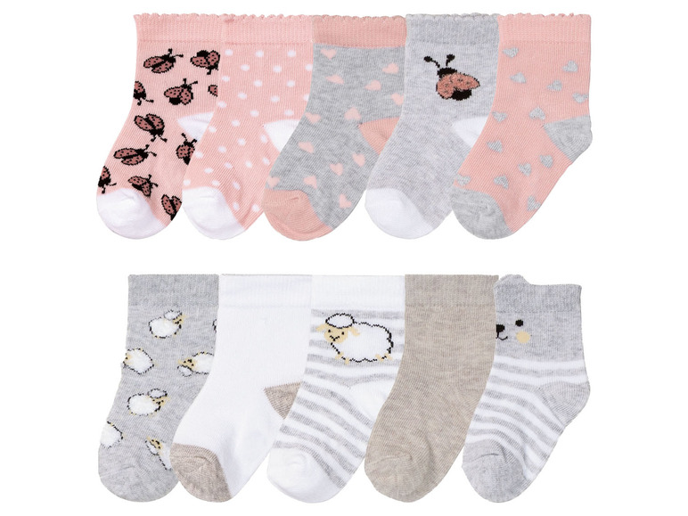 Gehe zu Vollbildansicht: lupilu® Baby Socken, 5 Paar, mit Bio-Baumwolle - Bild 1